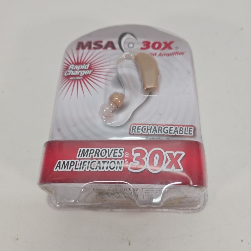 MSA 30X Sound Amplifier Rechargeable Silicone Ear Buds SEALED
